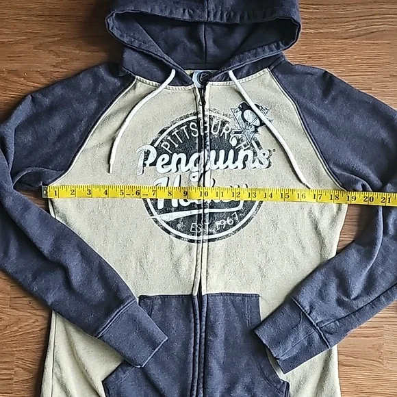 NHL Pittsburgh Penguins Hockey Full Zip Hooded Sweatshirt Jacket Women's Medium - Picture 7 of 14